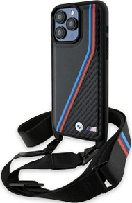 Mbulesë BMW M Edition CarbonLines me rrip për iPhone 15 Pro Max, hardcase, e zezë