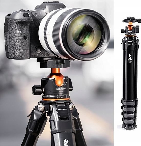 Tripod fotografik K&amp;F Concept KF09.105, lartësi 178 cm, ngarkesë 15 kg, i zi