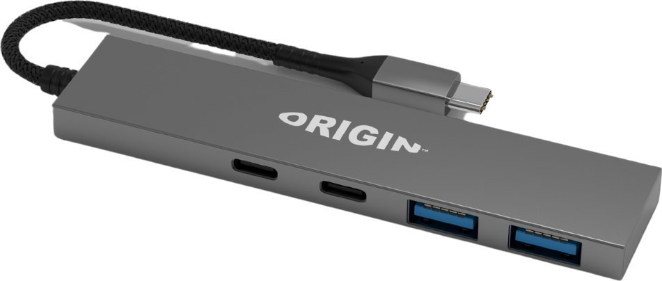 HUB USB Origin Storage OS-HUB-USB3/C, 4 porta, 2x USB 3.2 dhe 2x Type C, gri