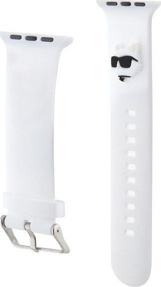 Рамка Karl Lagerfeld NFT Choupette за Apple Watch 38/40/41mm, гума, бела