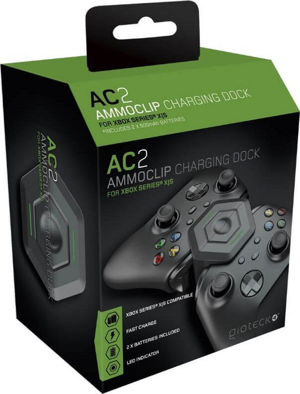Karikues i dyfishtë Gioteck Ammo Clip AC2 për Xbox Series S/X, i zi