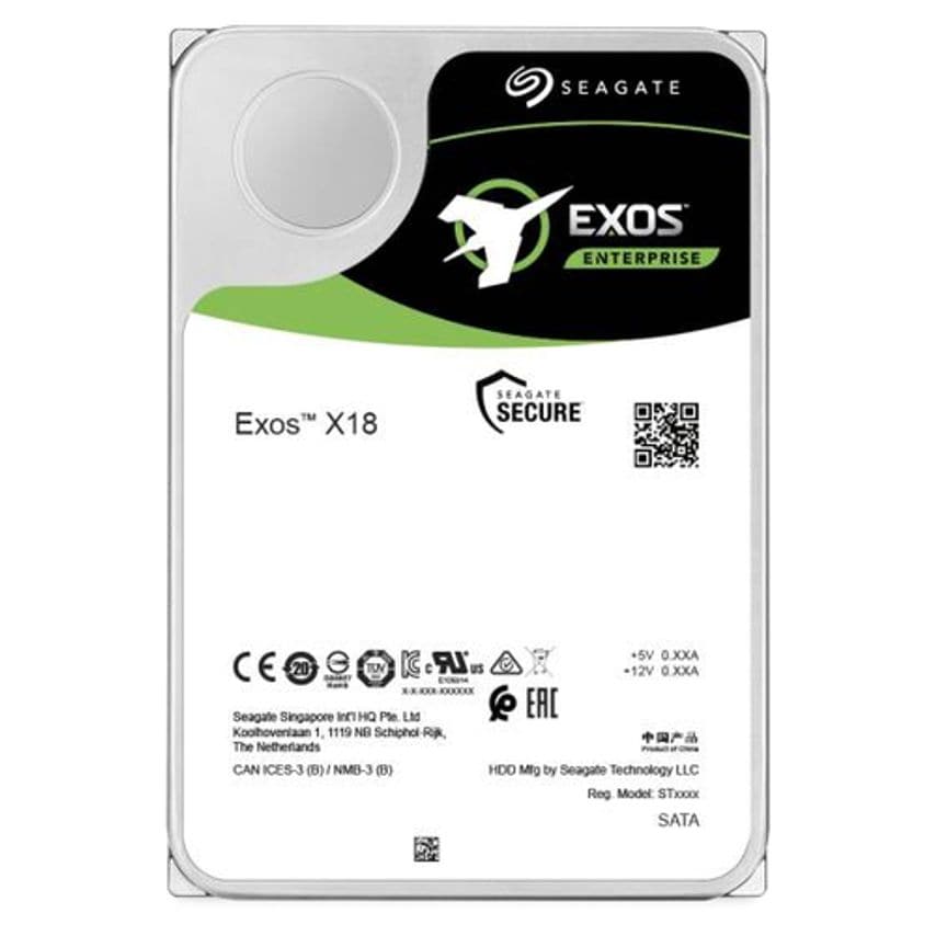 Hard disk i brendshëm Seagate Exos X18 ST14000NM004J, 14TB, 12Gb/s, i zi