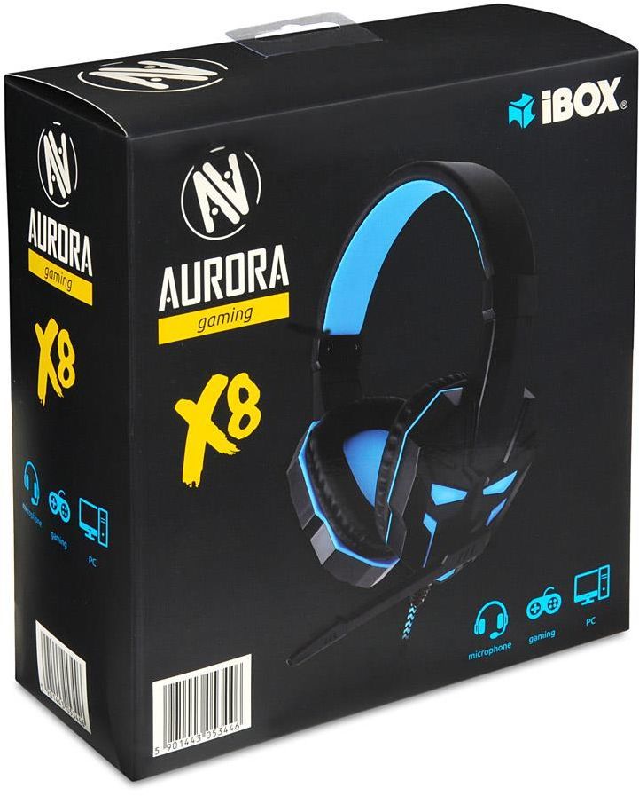 Kufje I-BOX X8 (SHPIX8MV), 3.5mm, 20000Hz, 2.2m, të kaltra