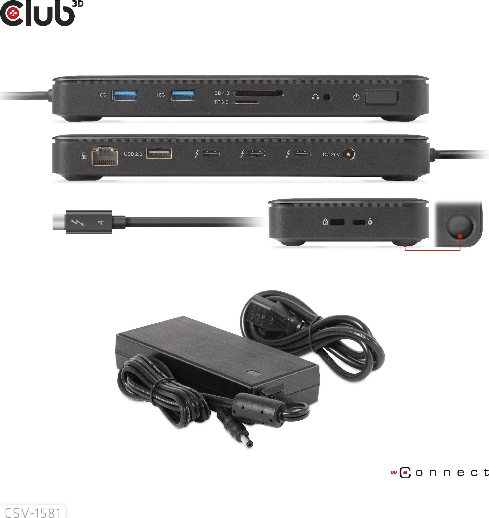 HUB USB Club 3D Thunderbolt 4 11in1, 3x Thunderbolt, 3x USB, i zi