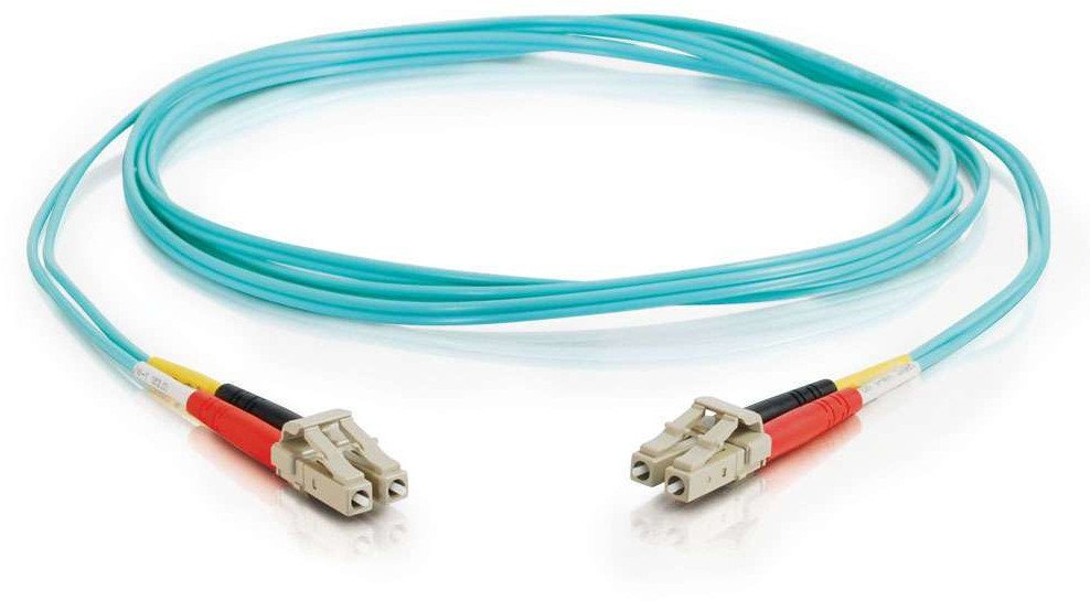 Kabllo fibër optike C2G 85554, 10m, LC duplex OM3, turkeze