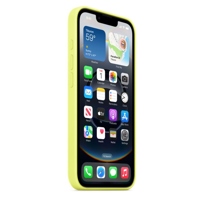 Apple iPhone 16e Silicone Case, Neon Yellow, Seasonal