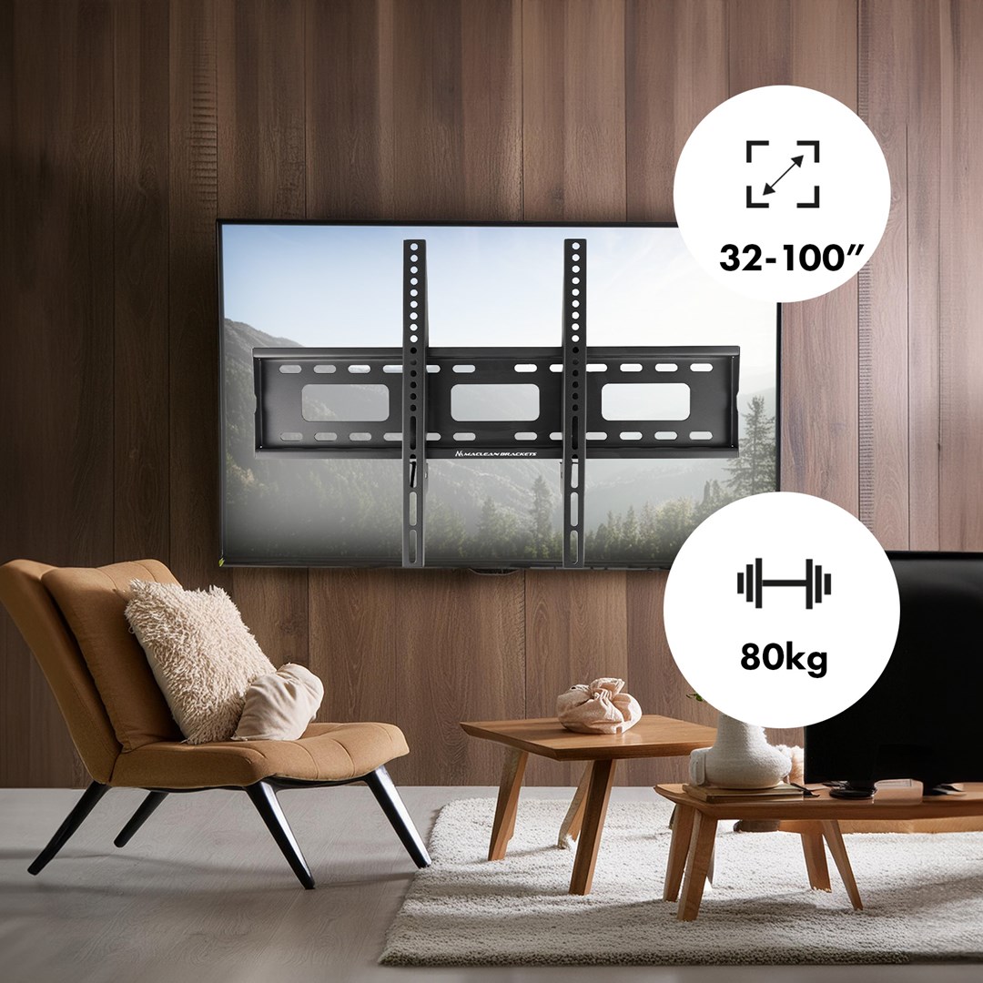 Mbajtëse për TV Maclean MC-419, 32-100", VESA 600x400, 80 kg, e zezë