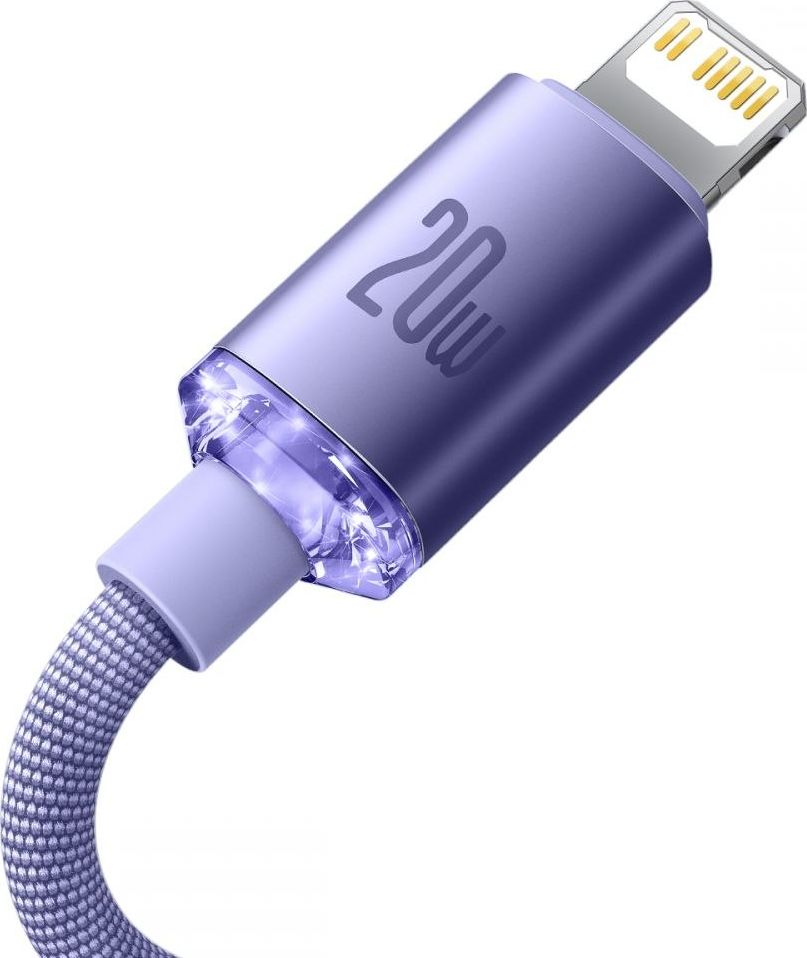 Кабел полнач Baseus USB C во Lightning, 1.2 m, 2.4A, виолетов