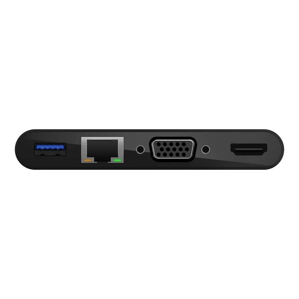 Përshtatës dhe karikues multimedial Belkin USB-C, i zi