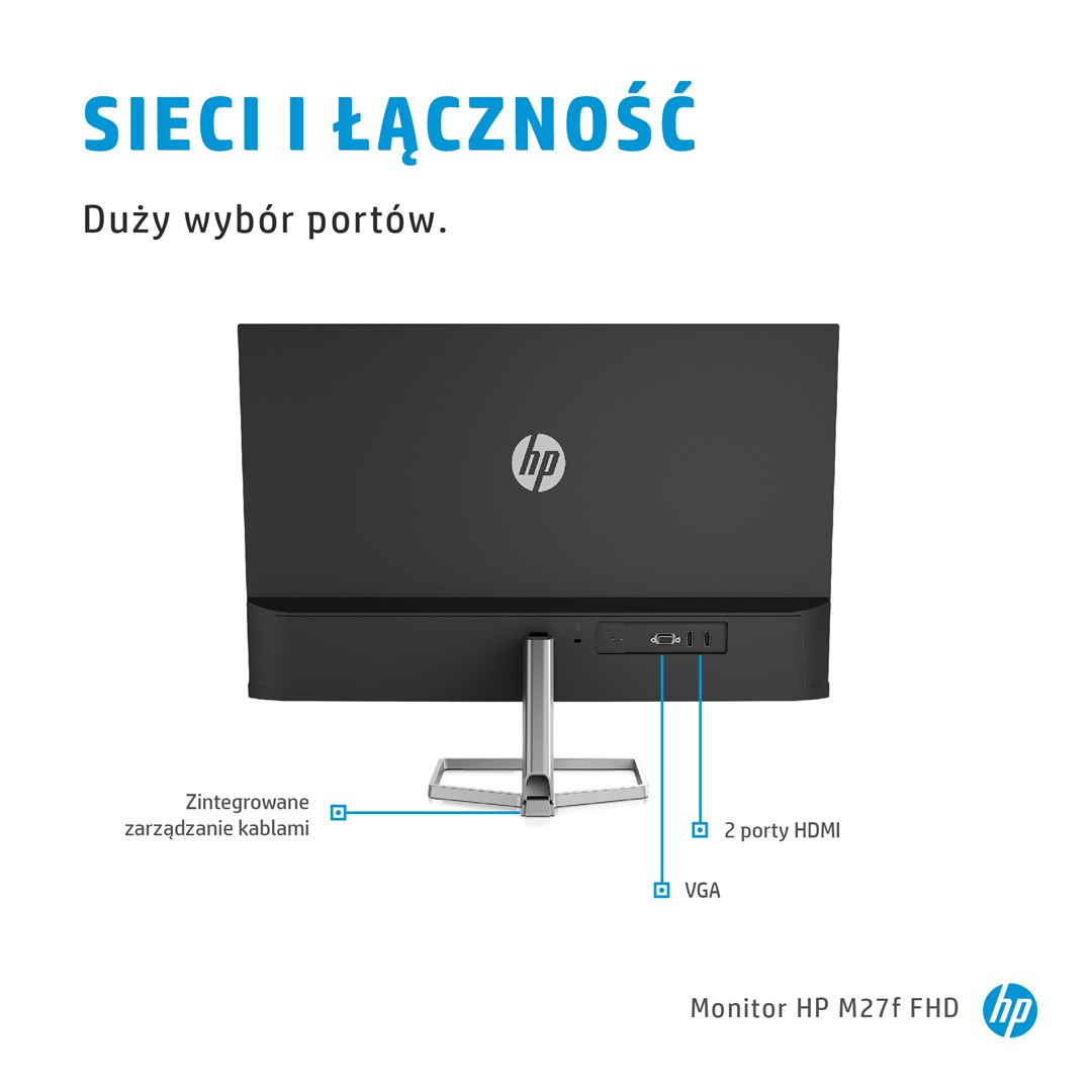 Monitor HP M27f 68.6, 27", 1920 x 1080, Full HD, 75 Hz, i zi