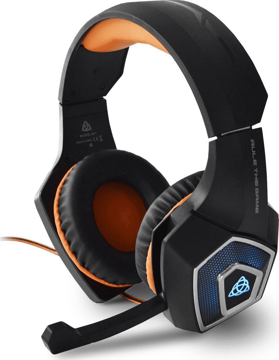 Kufje gaming Hiro Bragi NTT-G1300, 40mm, RGB, portokalli