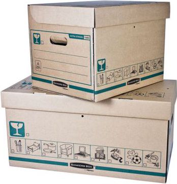 Кутија за складирање Fellowes Extra Strong Medium, капацитет 35kg, бел картон