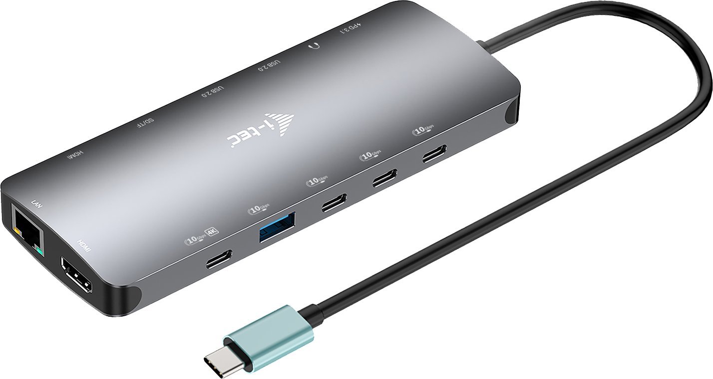 Dokim USB C I tec 4K Metal Nano, 2x HDMI, LAN 1Gbps, argjendtë