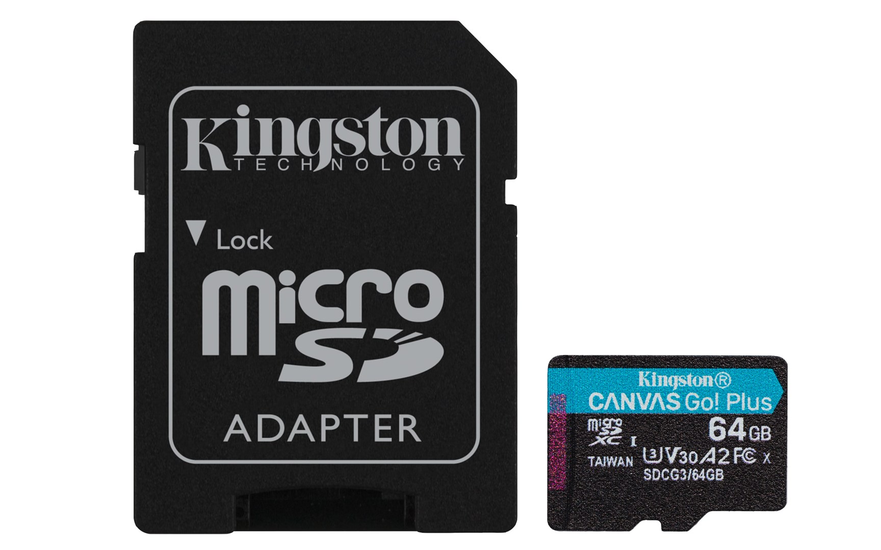 Kartë e memories Kingston Canvas Go Plus, MicroSD, 64 GB, Class 10 + përshtatës SD