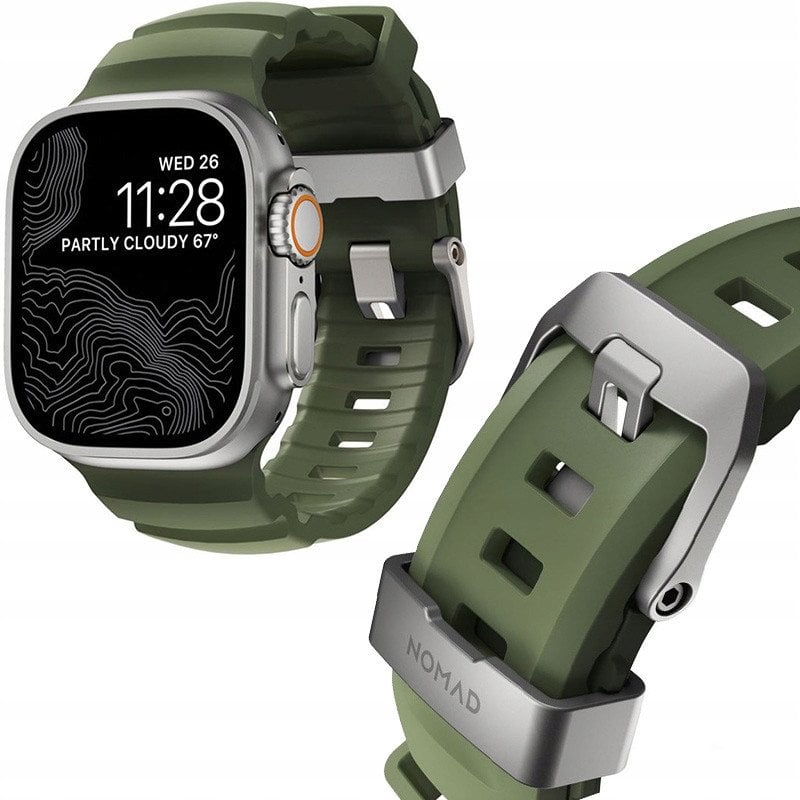 Ремче за часовник јаболко Роки Поинт Бенд, 46mm 49mm, флуороеластомер, зелена Форест