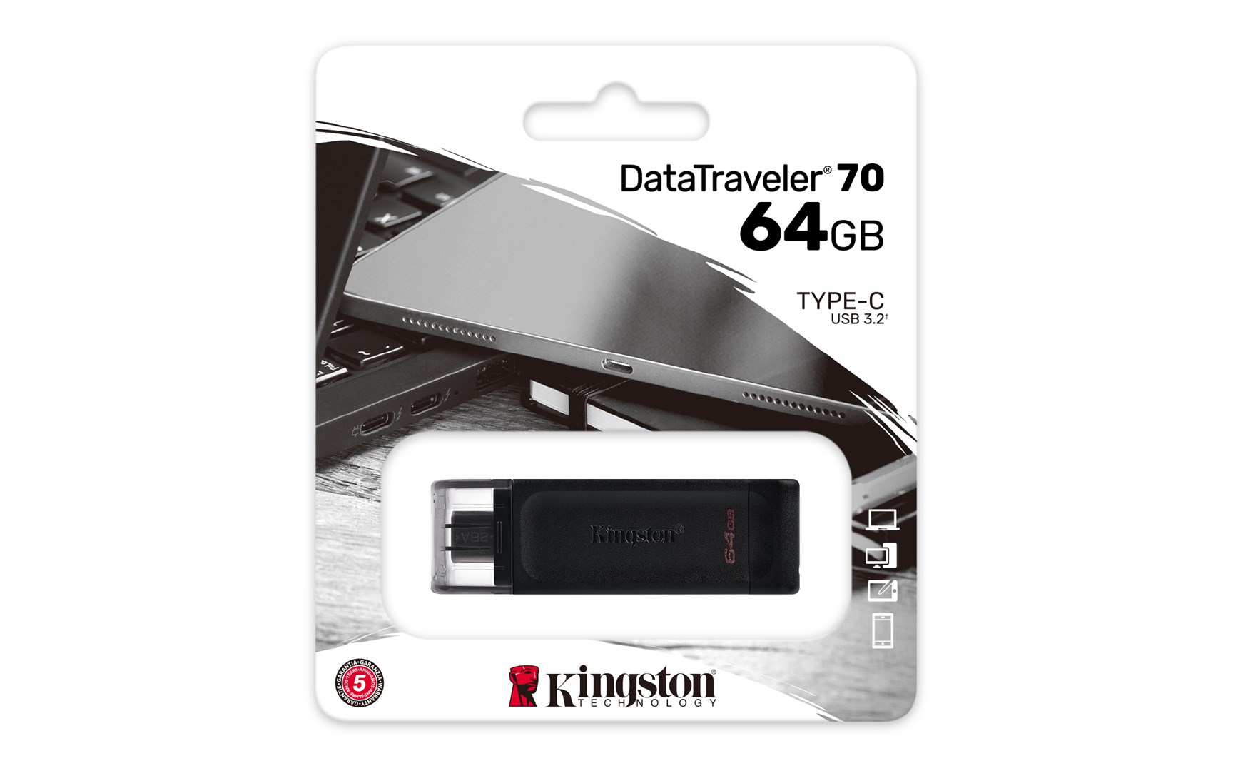 USB Kingston DataTraveler, 64 GB, USB Type-C