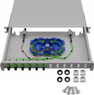 Panel optik Stalflex TFDP-19-1U-12D-SC-G, 12 porta SC duplex, 1U, gri