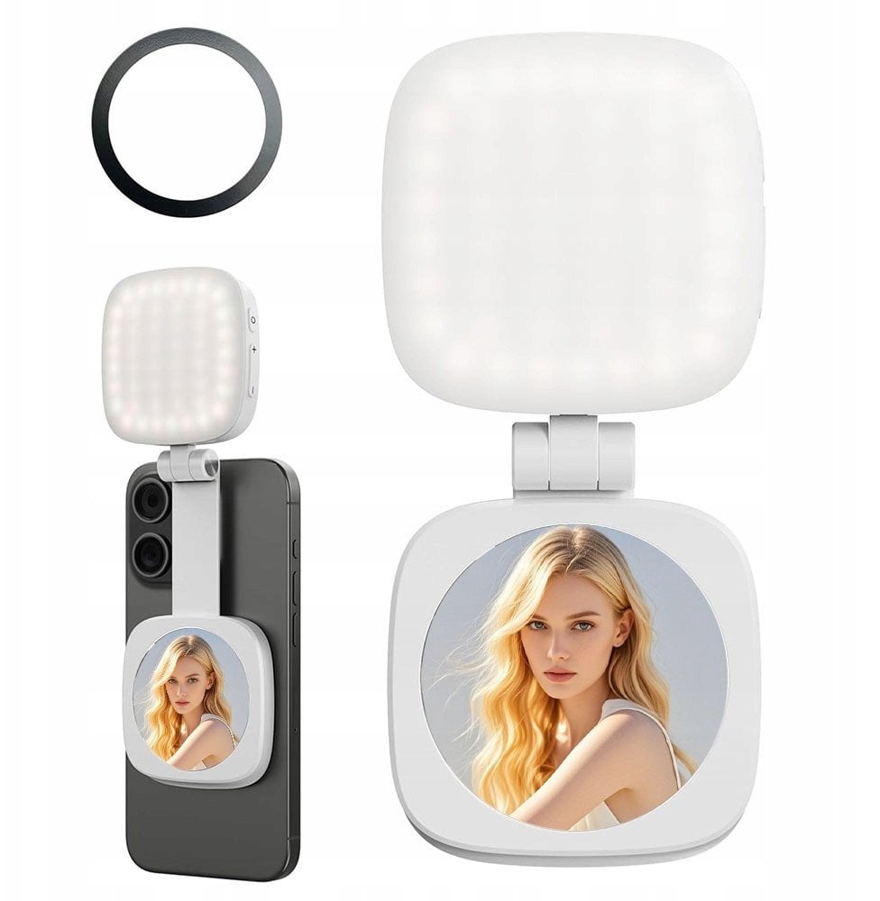 Llambë LED magnetike C140 për telefon, MagSafe, ndriçim i rregullueshëm, e bardhë