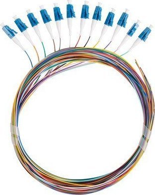 Pigtail fibër optike Lanberg SM LC UPC, set 12x2m, OS2 G657A1, shumëngjyrësh