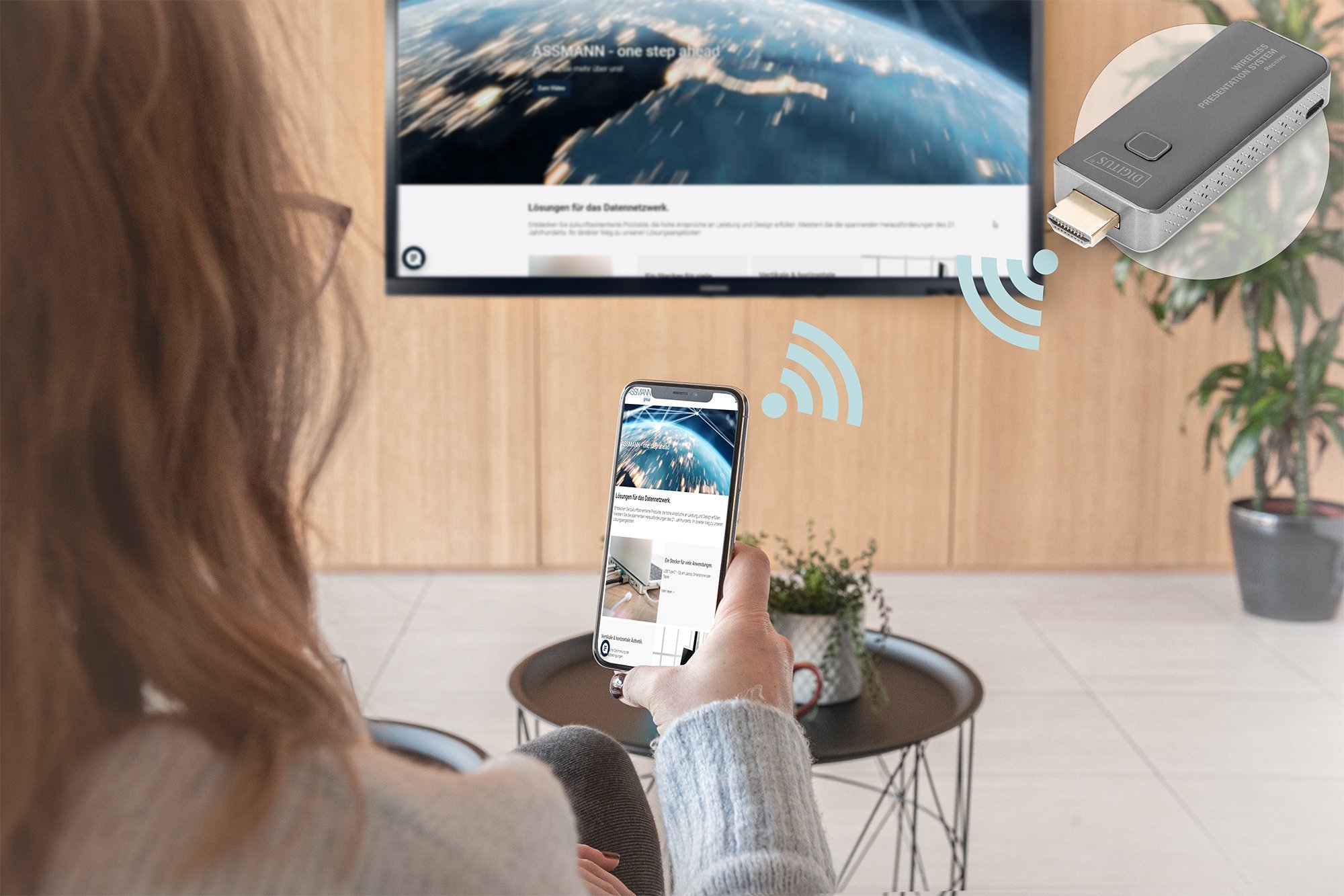 Sistem prezantimi pa tela Digitus, AV HDMI, Full HD, i zi