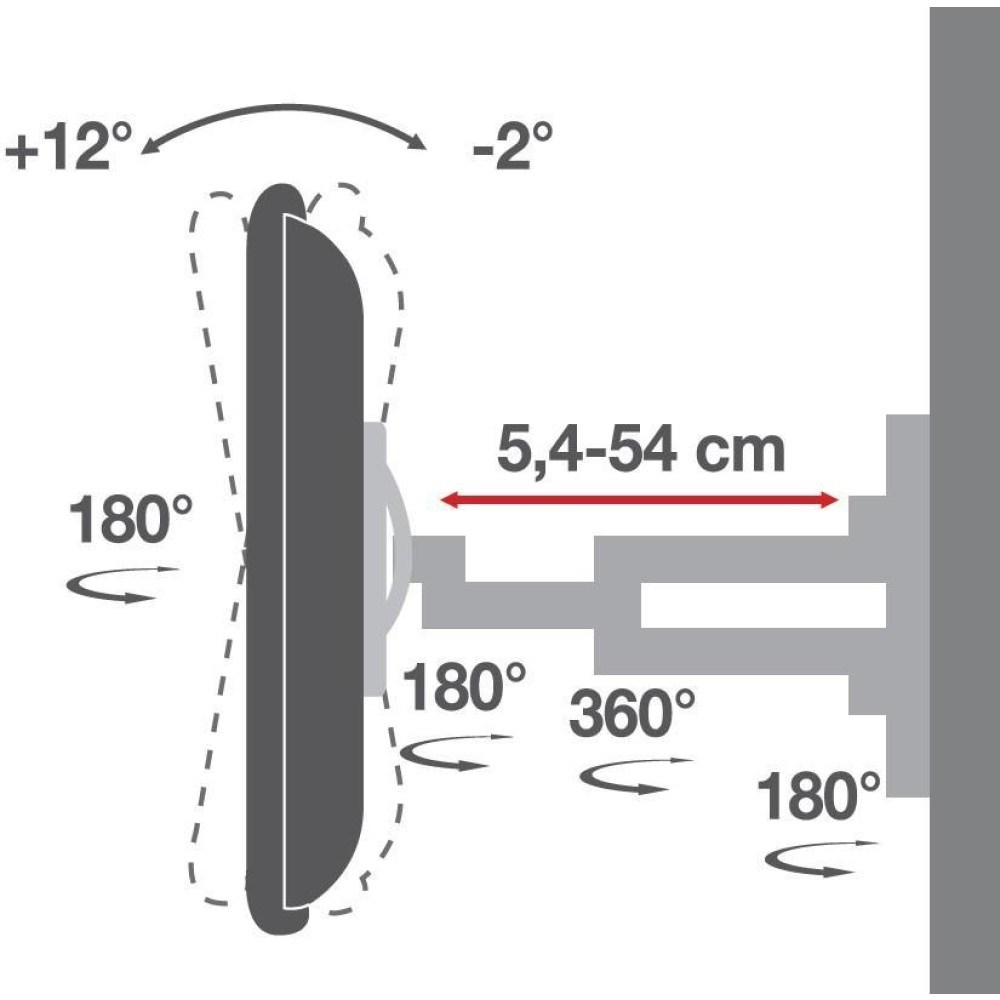 Mbajtëse muri për TV Techly, 40-65", 35kg, e zezë