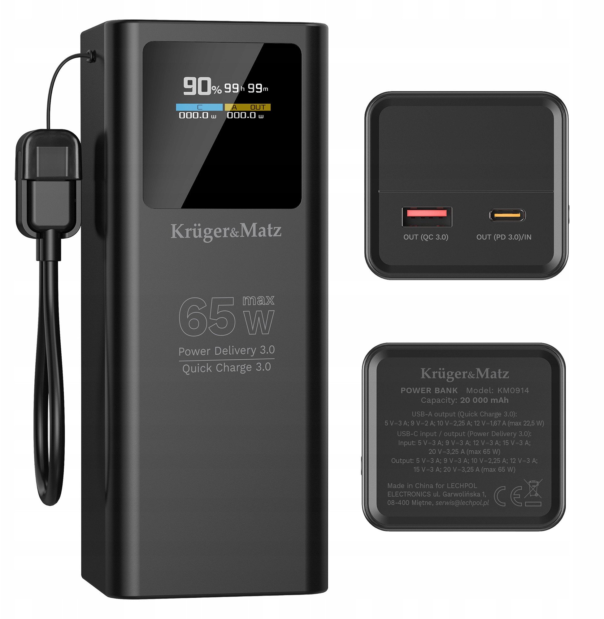 Powerbank Kruger&amp;Matz KM0914, 20000mAh, 65W, i zi