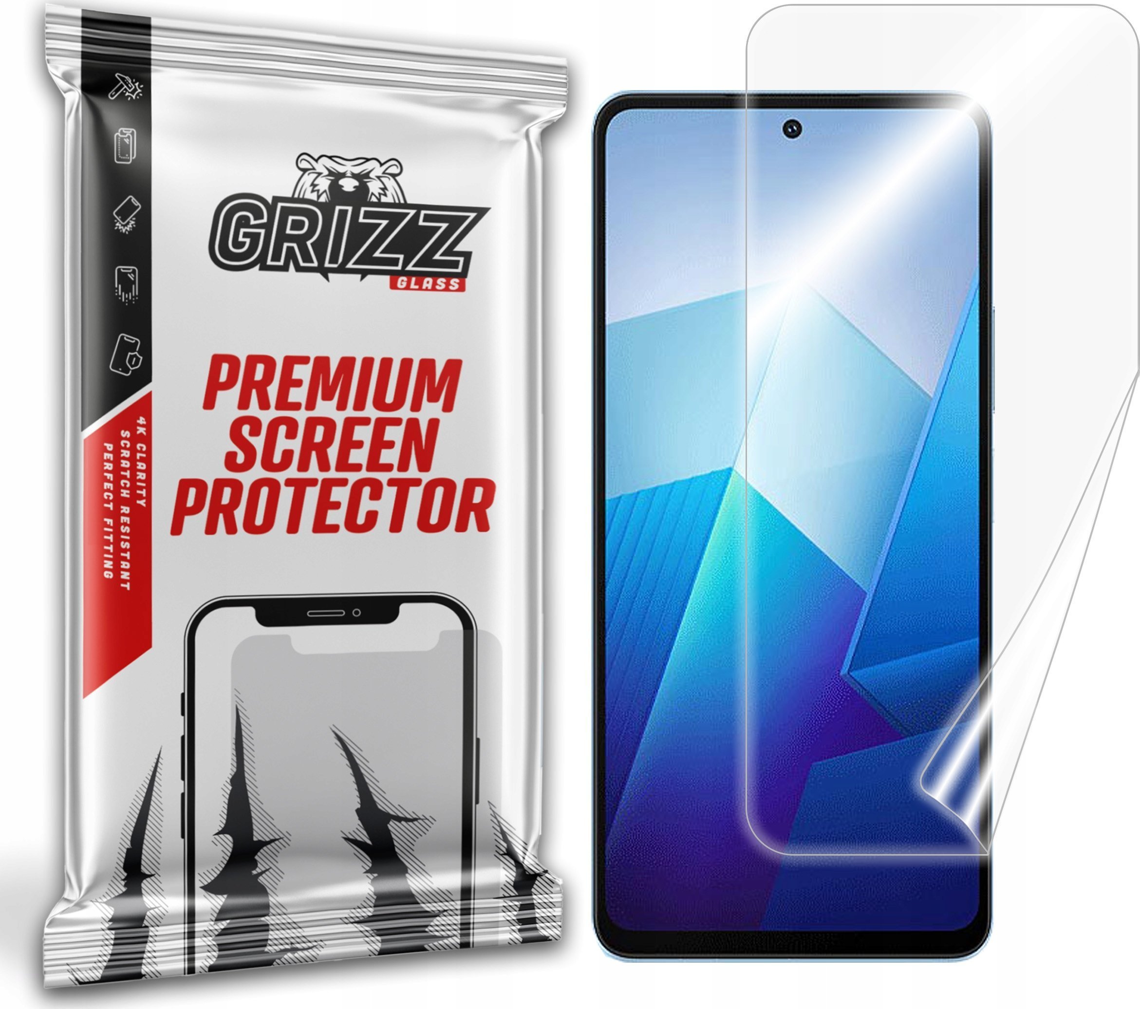 Folie mbrojtëse ekrani GrizzGlass CeramicFilm për vivo iQOO Z7x, keramik, transparente