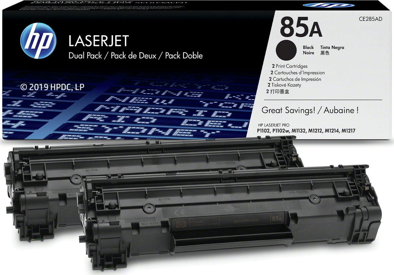 Toner HP 85A CE285AD, paketë dyshe, origjinal, i zi