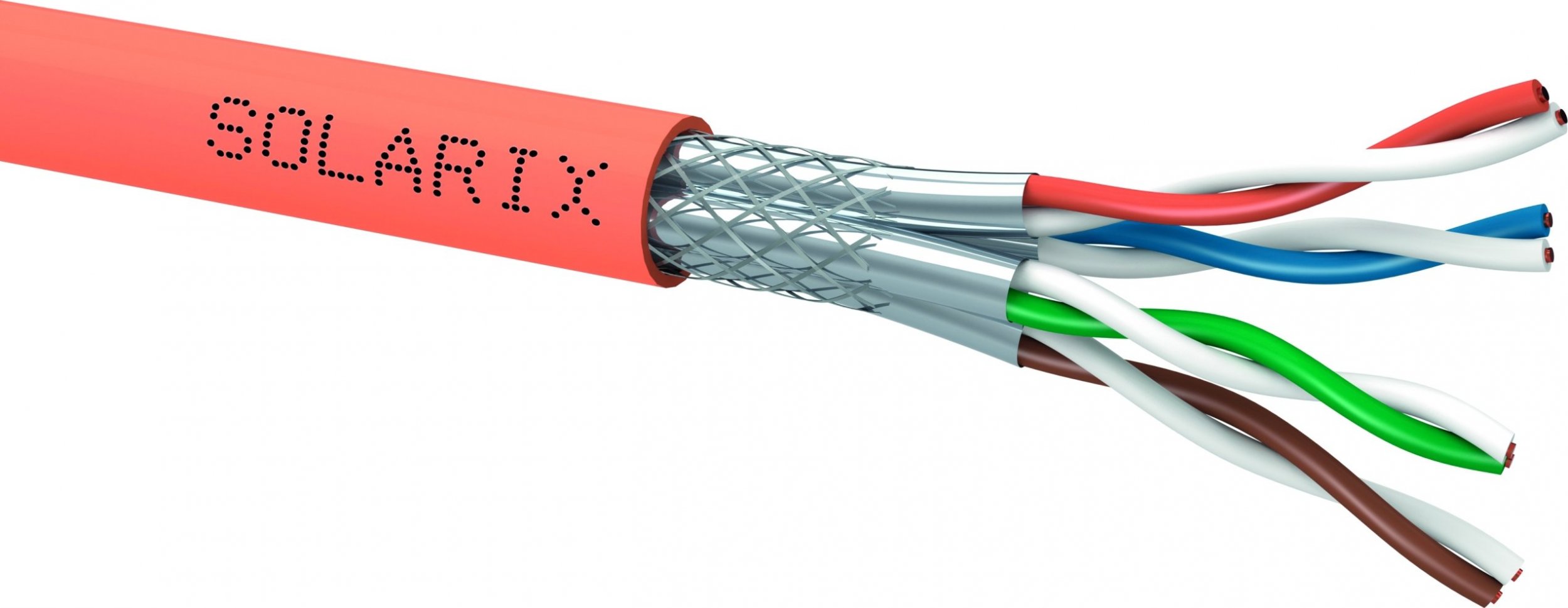 Kabllo rrjeti Solarix Cat 7 SSTP SXKD-7-SSTP-LSOH, 500m, LSOH, portokalli