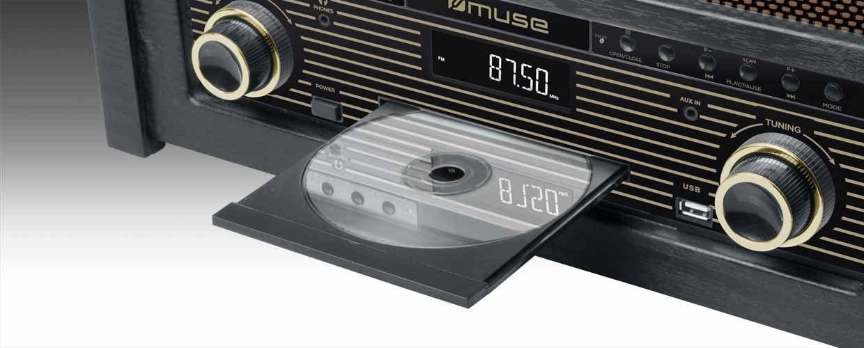 Музички систем Muse MT-115W, грамофон, CD, Bluetooth, кафеава