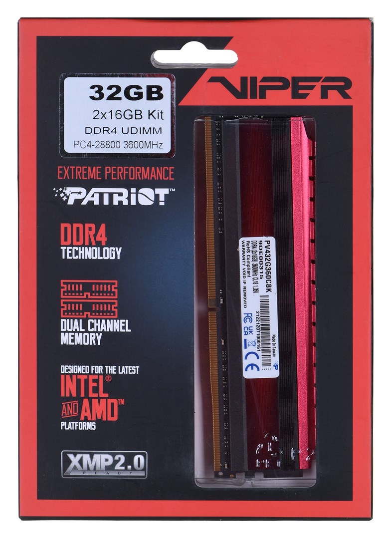 Memorie RAM Patriot Viper 4 PV432G360C8K 32 GB (2 x 16 GB) DDR4 3600 MHz