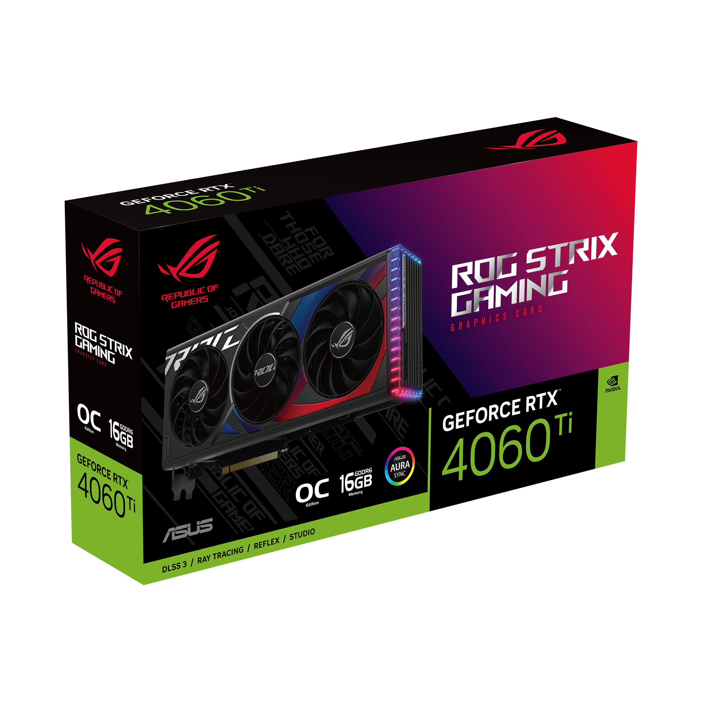Kartelë grafike ASUS ROG Strix GeForce RTX 4060 Ti OC, 16GB GDDR6, ARGB, e zezë