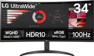 Monitor LG UltraWide, 34", 3440x1440 WQHD, i lakuar, i zi Monitor LG UltraWide, 34", 3440x1440 WQHD, i lakuar, i zi
