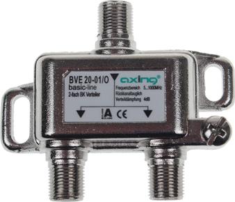 Ndarës antene Axing BVE 20-01, 1 në 2 dalje, F-socket, gri