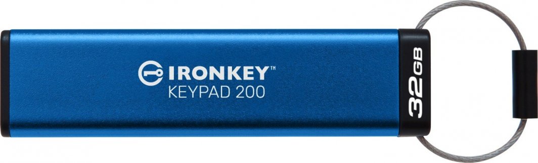 USB Pendrive Kingston IronKey Keypad 200, 32 GB, i kaltër