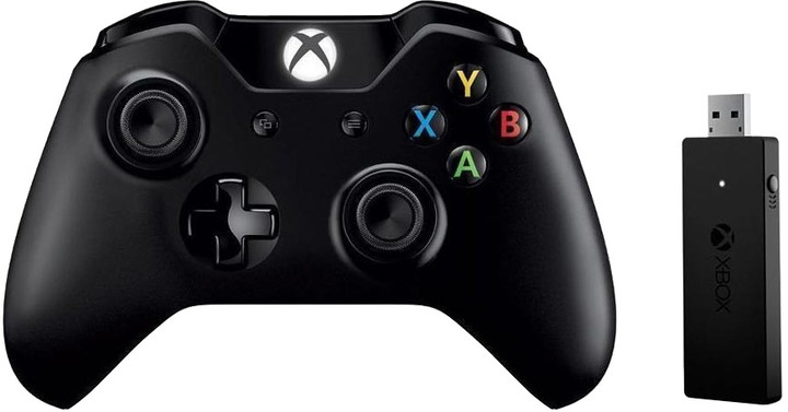 Kontroller Microsoft Xbox ONE, i zi + përshtatës wireless për Win 10 (PC, Xbox ONE)                    