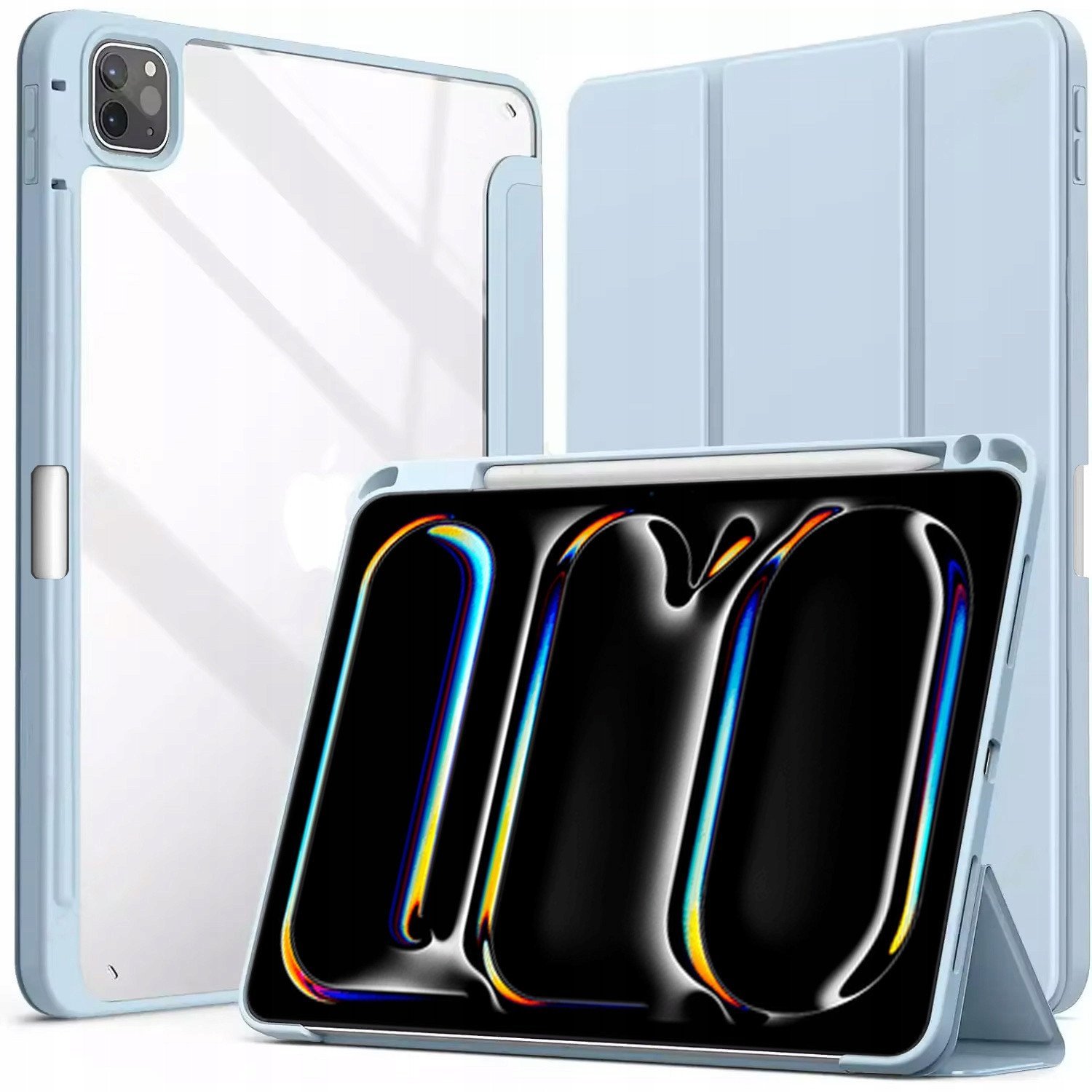 Mbrojtëse tableti Hard Crystal për iPad Pro 13 Gen 5 2024, 13", funksion qëndrëses, blu