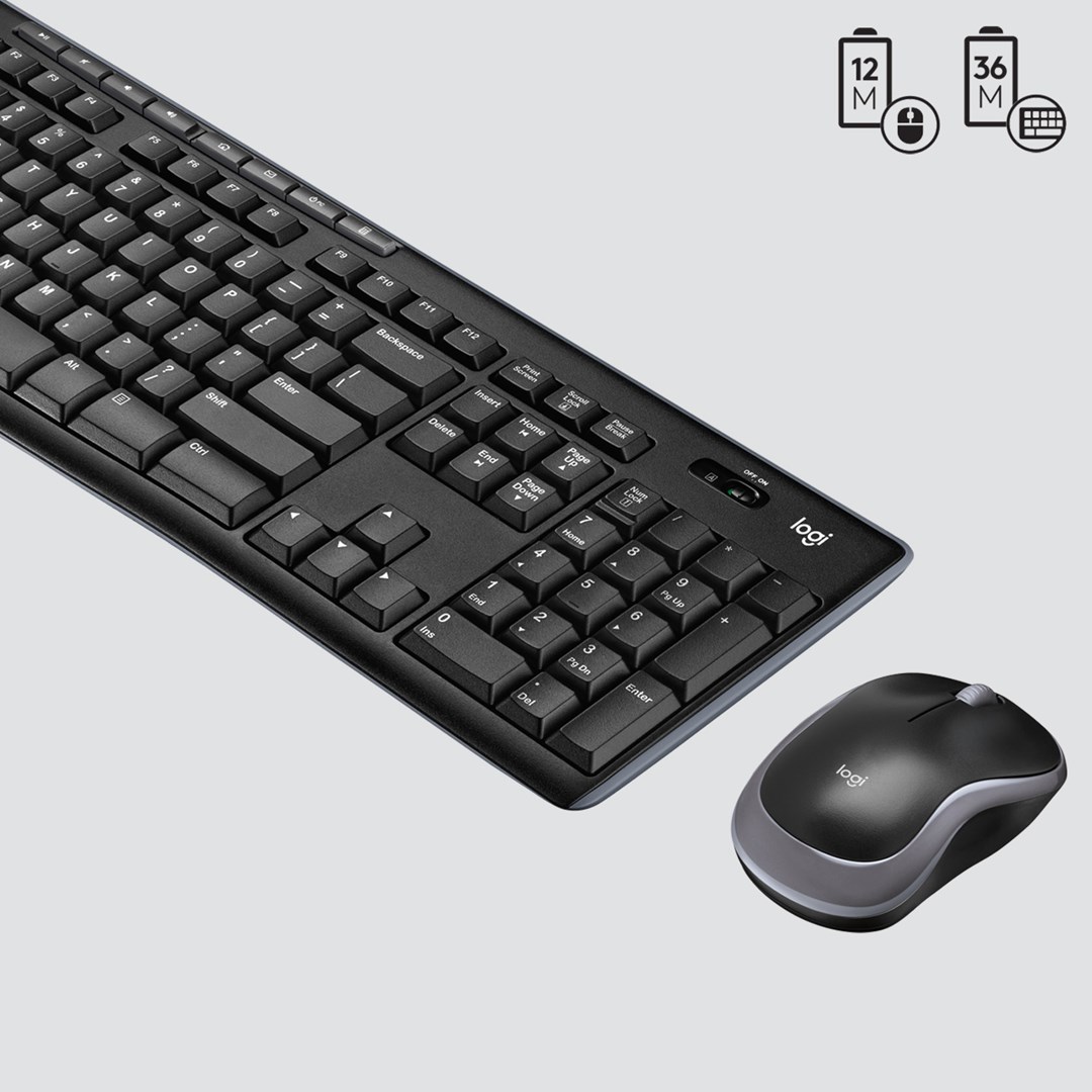 Set tastierë dhe maus Logitech Wireless Combo MK270, QWERTY, 2.4 GHz, 10m, e zezë