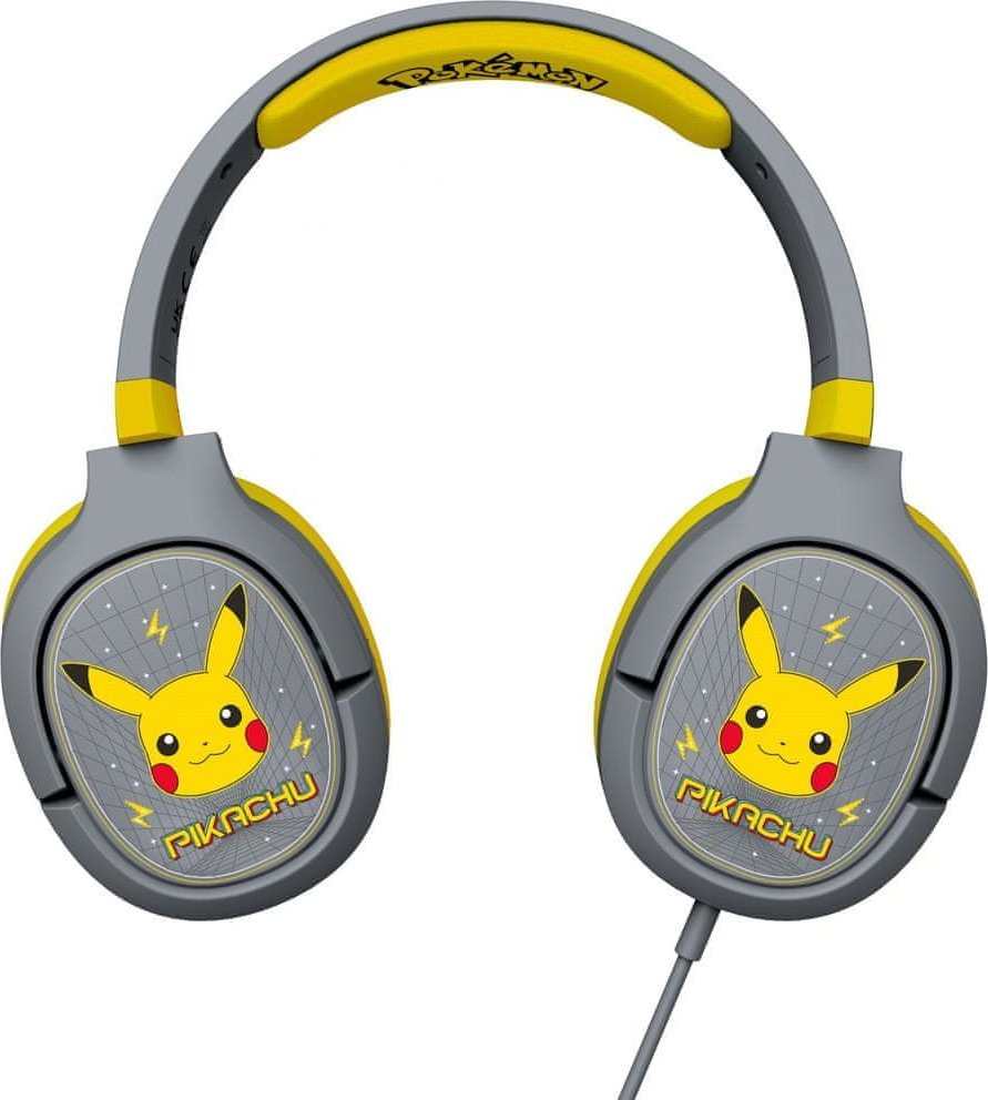 Kufje gaming me kabllo OTL Technologies Pokémon Pikachu PK0862 Pro G1, për PC dhe konzola, gri e verdhë