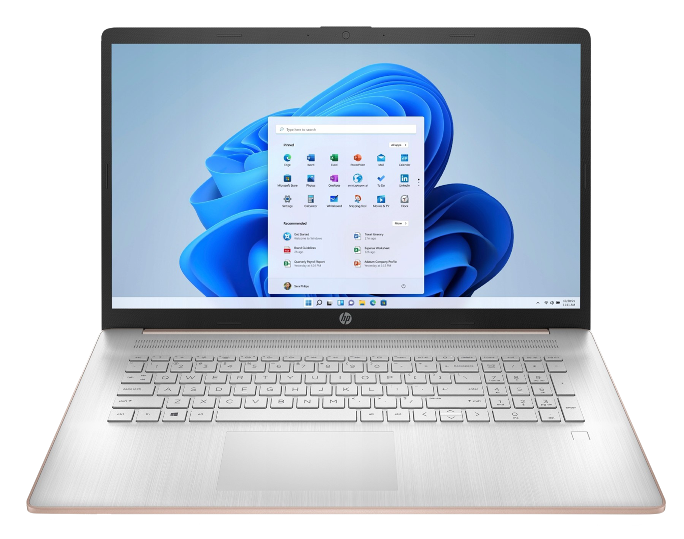 Laptop HP 17-cn0612ds, 17.3", Intel N4120, 8GB RAM, 256GB SSD, rozë e artë