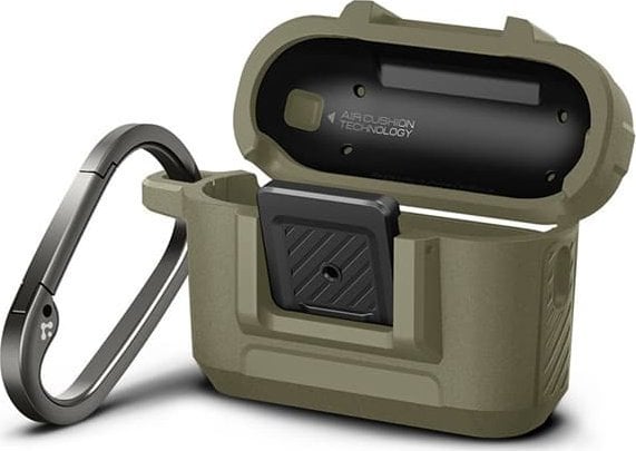 Mbështjellëse Spigen Lock Fit për Apple AirPods Pro 1 2, matte, khaki