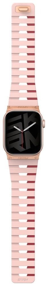 Rrip dore Skinarma Gemini Pink Band për Apple Watch 42/41/40 mm, silikon, rozë