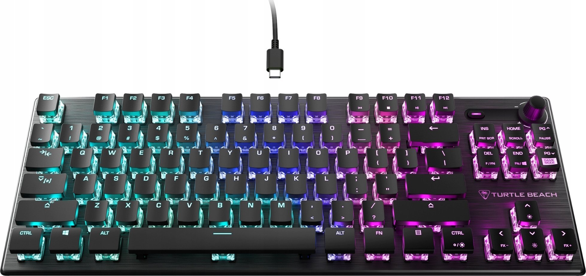 Tastierë gaming Turtle Beach Vulcan Tenkeyless, mekanike lineare, me ndriçim të pasëm, e zezë