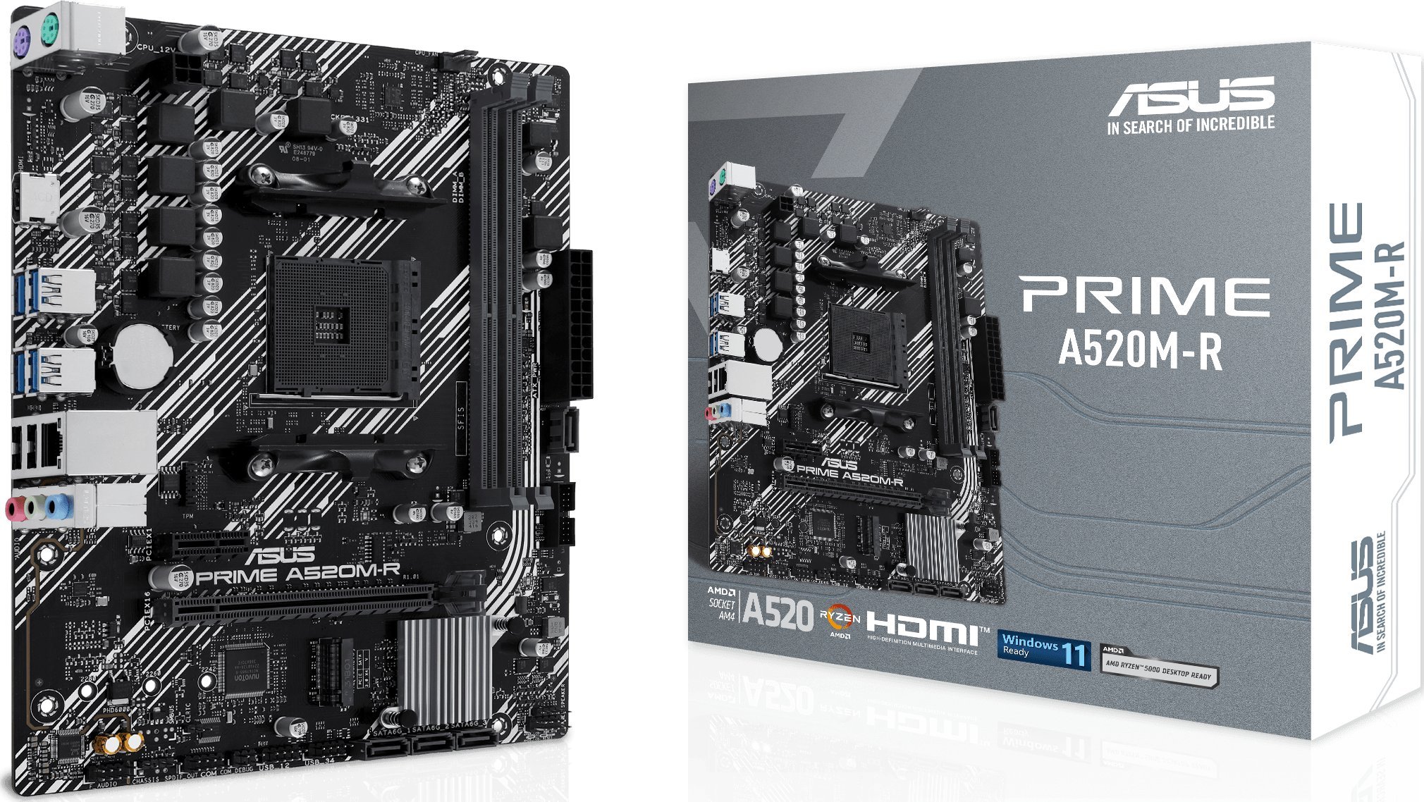 Pllakë amë Asus PRIME A520M R, AMD AM4, mATX, e zezë
