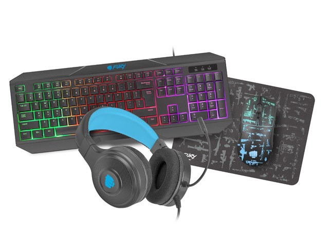Set tastierë, maus dhe kufje FURY Thunderstreak 3.0, i zi