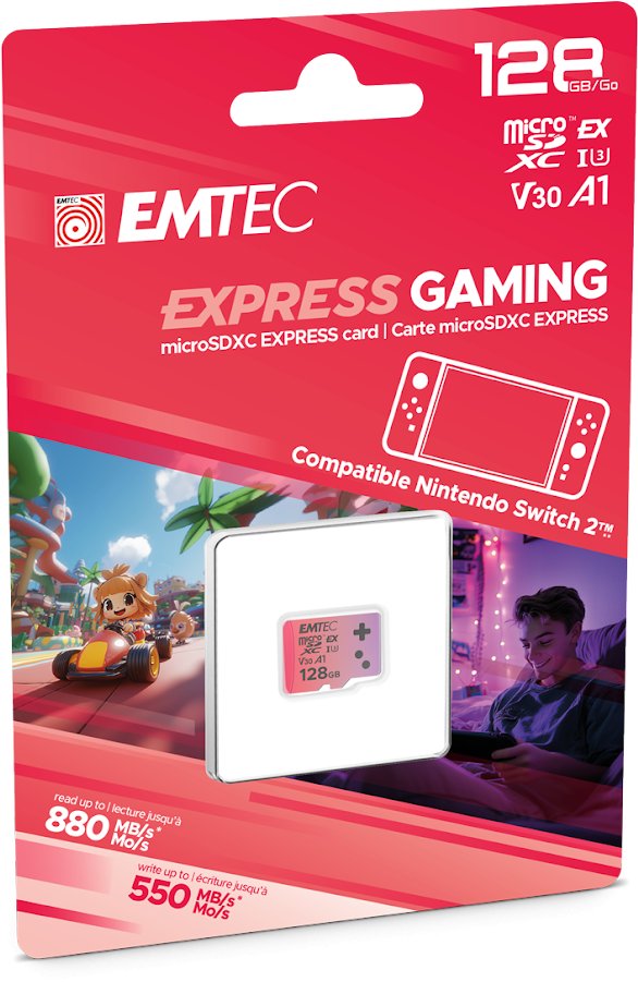 Kartë memorie EMTEC Express Gaming, 128GB, MicroSD Express 7.1, deri 880MB/s lexim, deri 700MB/s shkrim