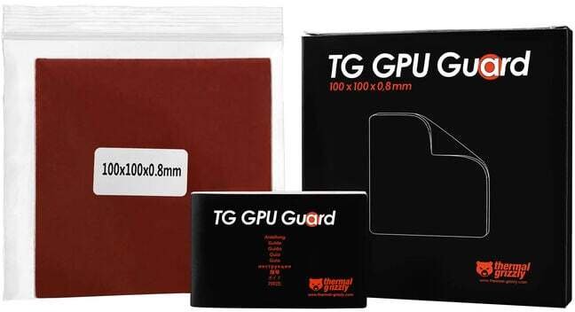 Garniturë shkumë për GPU Thermal Grizzly TG GPU Guard, 100 × 100 × 0.8 mm, shumë e kompresueshme, e zezë