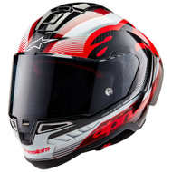 Helmetë integrale Alpinestars Supertech S R10 Team, madhësia XL, e zezë e kuqe e bardhë