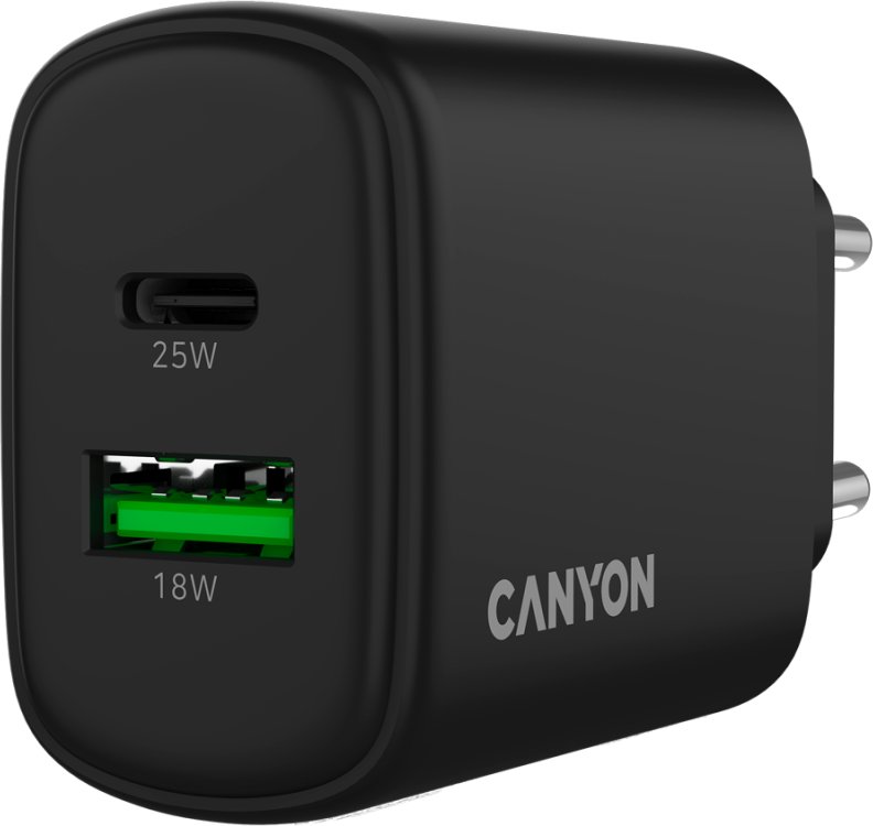 Karikues mural CANYON OnCharge 250, 25W, 1x USB C PD 1x USB A QC, i zi