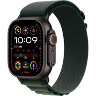 Apple Watch Ultra2 Cellular, 49mm, Black Titanium Case with Dark Green Alpine Loop, M